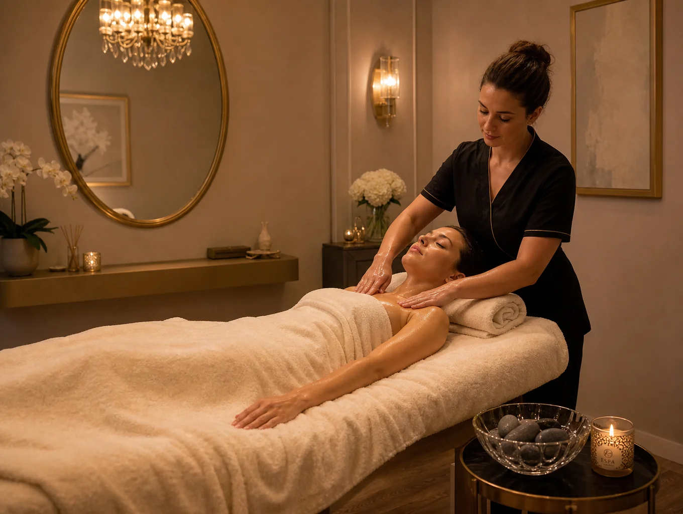 İdil Luxury sakin ve loş ışıklı klasik masaj odası